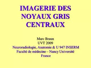 Ppt Les Ganglions De La Base Ou Noyaux Gris Centraux Powerpoint