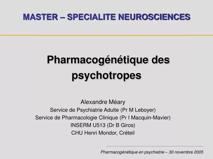 PPT Pharmacogénétique des psychotropes PowerPoint Presentation free download ID