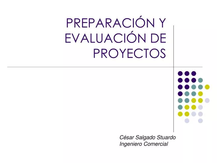 PPT PREPARACIÓN Y EVALUACIÓN DE PROYECTOS PowerPoint Presentation