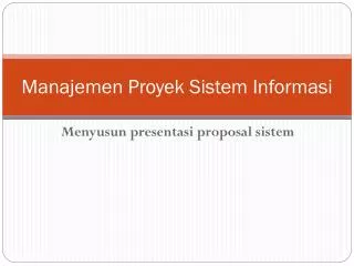 Ppt Manajemen Proyek Dan Teknologi Informasi Powerpoint Presentation