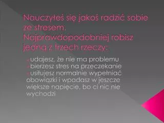 PPT Jak radzić sobie ze stresem PowerPoint Presentation free