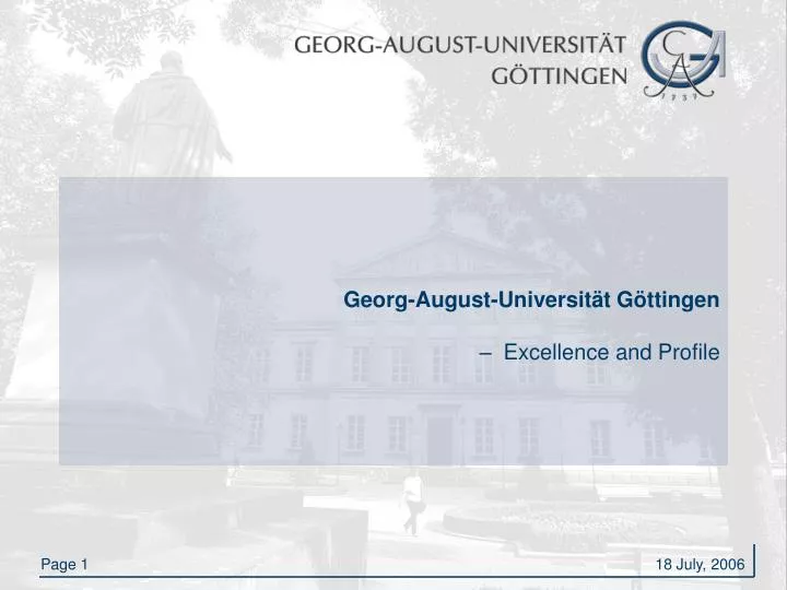 Ppt Georg August Universit T G Ttingen Excellence And Profile