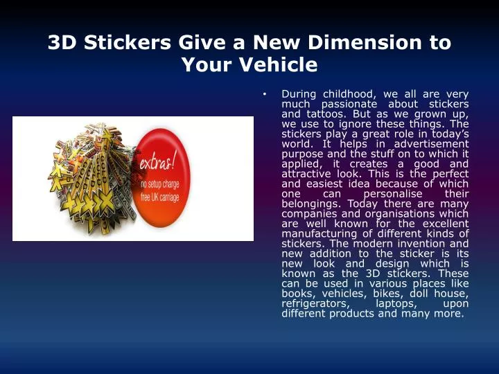 3d stickers give a new dimension to your vehicle