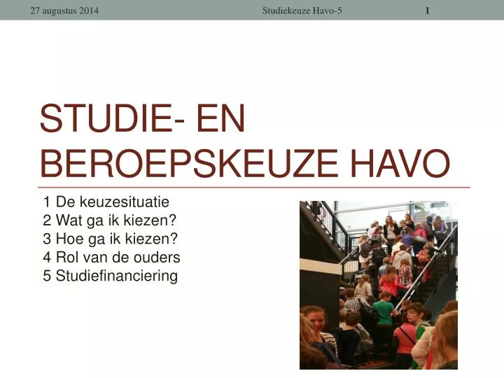 studie en beroepskeuze havo