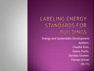 Labeling energy standards for buildings