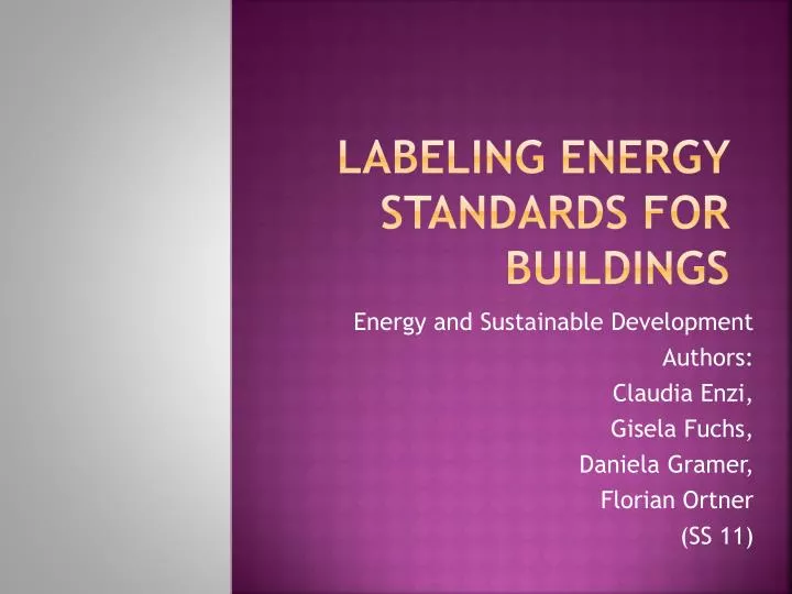 labeling energy standards for buildings