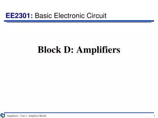 Block D: Amplifiers