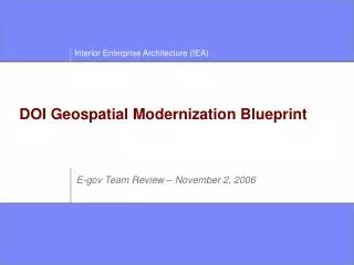 DOI Geospatial Modernization Blueprint