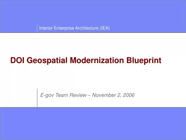 doi geospatial modernization blueprint