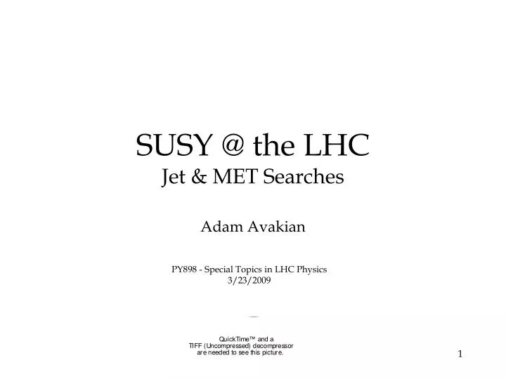 susy @ the lhc jet met searches