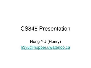 CS848 Presentation