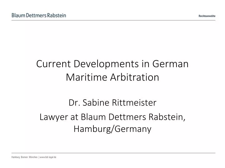 current developments in german maritime arbitration