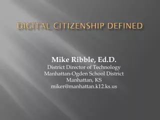 Digital Citizenship Defined