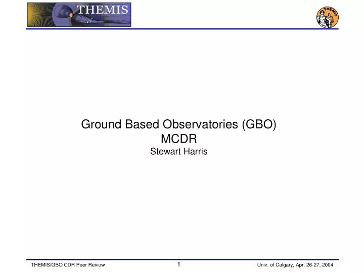 ground based observatories gbo mcdr stewart harris