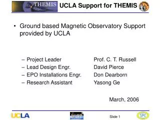 UCLA Support for THEMIS