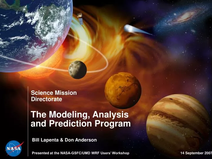the modeling analysis and prediction program