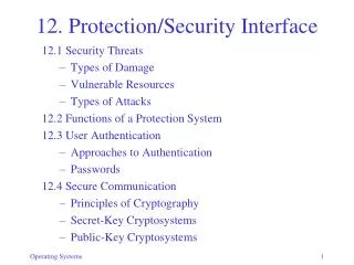 12. Protection/Security Interface