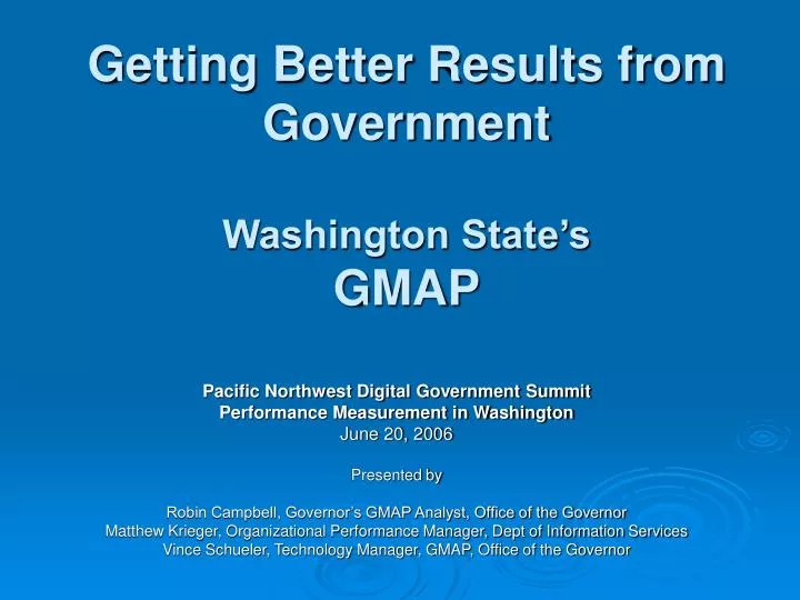 getting better results from government washington state s gmap