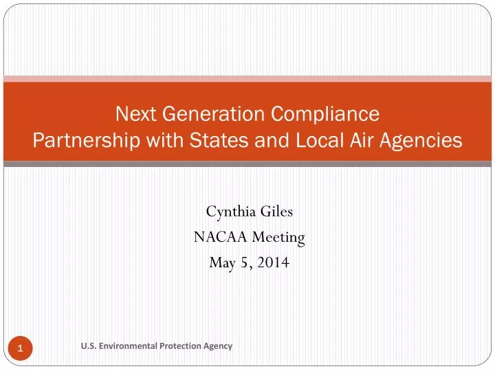 next generation compliance partnership with states and local air agencies