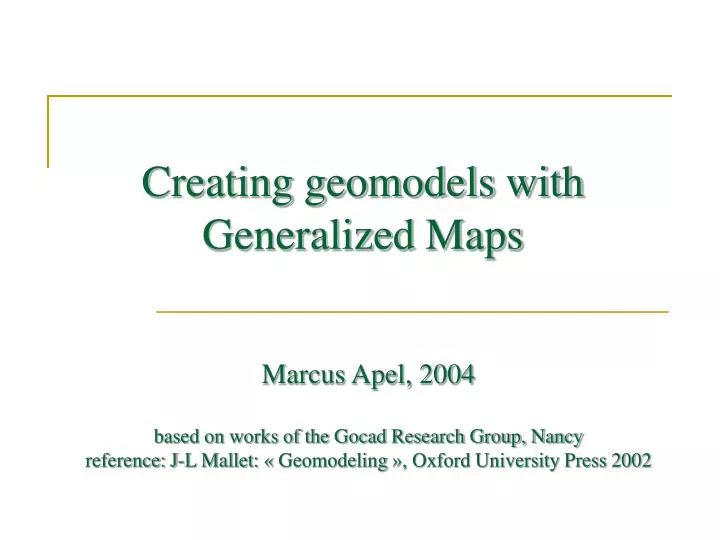 creating geomodels with generalized maps