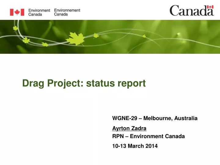 drag project status report