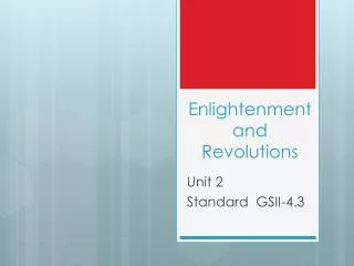 enlightenment and revolutions