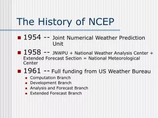 The History of NCEP