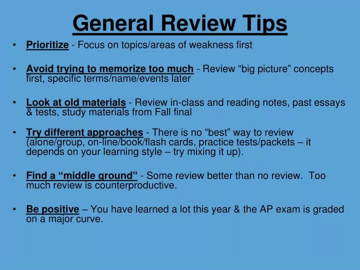 general review tips
