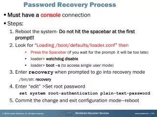 Password Recovery Process