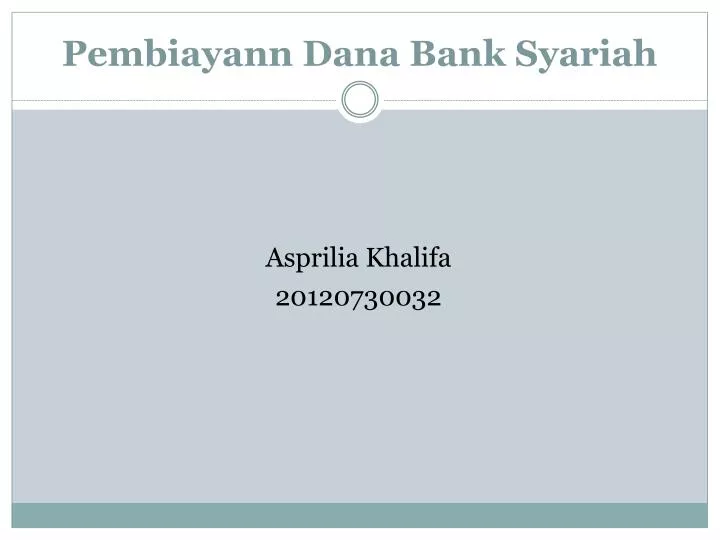 pembiayann dana bank syariah