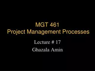 MGT 461 Project Management Processes