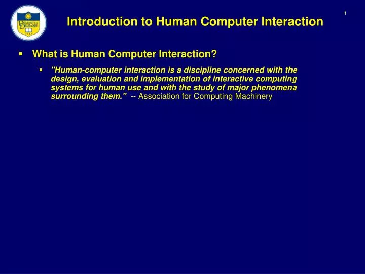 introduction to human computer interaction