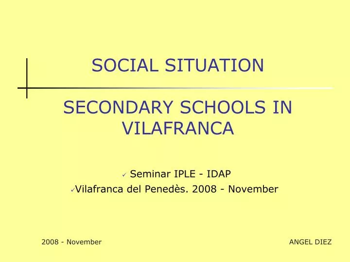 social situation secondary schools in vilafranca