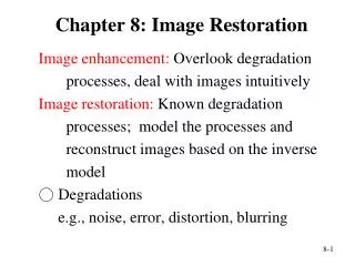 Chapter 8: Image Restoration