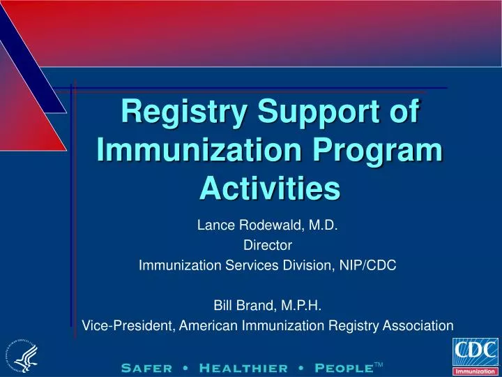 registry support of immunization program activities
