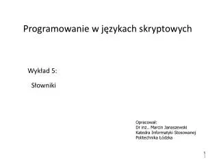 programowanie w j zykach skryptowych