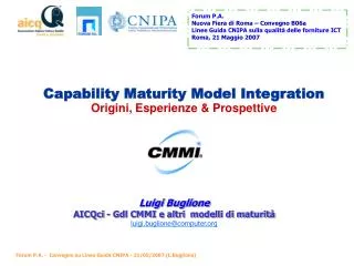 capability maturity model integration origini esperienze prospettive