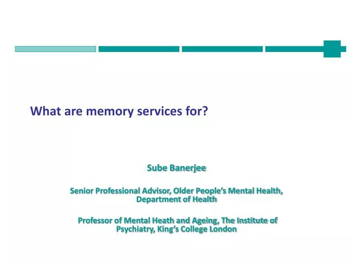 what are memory services for