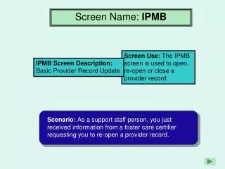 Screen Name: IPMB