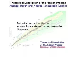 Theoretical Description of the Fission Process Andrzej Baran and Andrzej Staszczak (Lublin)