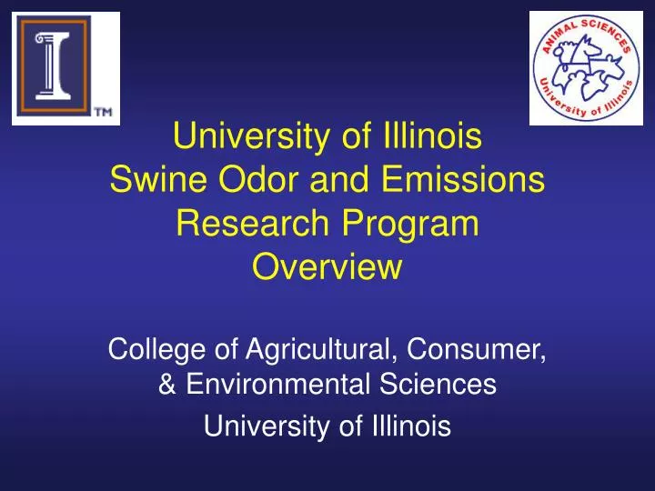 university of illinois swine odor and emissions research program overview