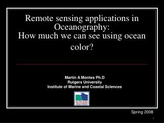 Remote sensing applications in Oceanography: How much we can see using ocean color?