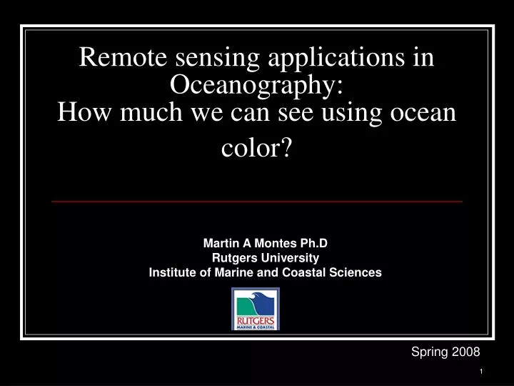 remote sensing applications in oceanography how much we can see using ocean color