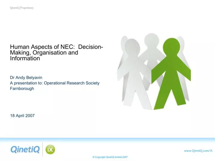human aspects of nec decision making organisation and information