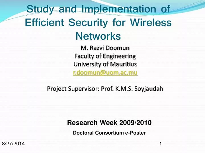 study and implementation of efficient security for wireless networks