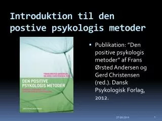 introduktion til den postive psykologis metoder