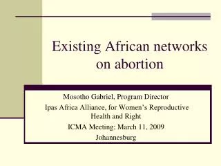 Existing African networks on abortion
