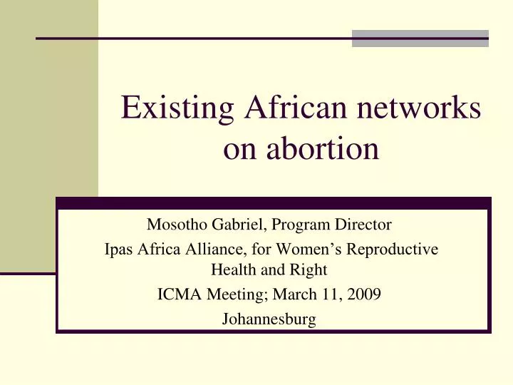 existing african networks on abortion