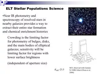 ELT Stellar Populations Science