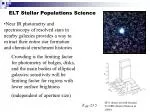 ELT Stellar Populations Science - slide 1